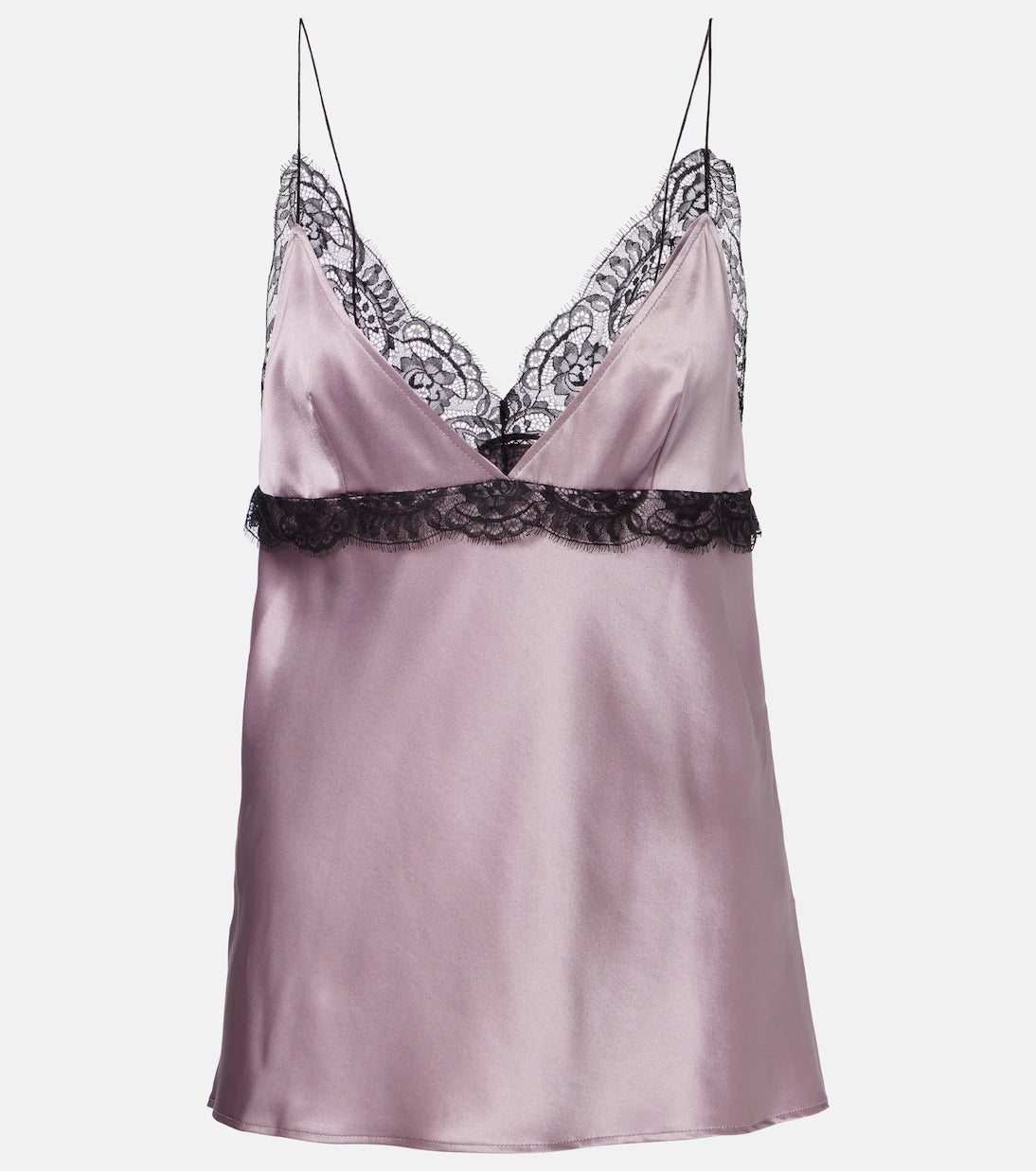 Nina Ricci - Lace-trimmed silk-blend satin camisole