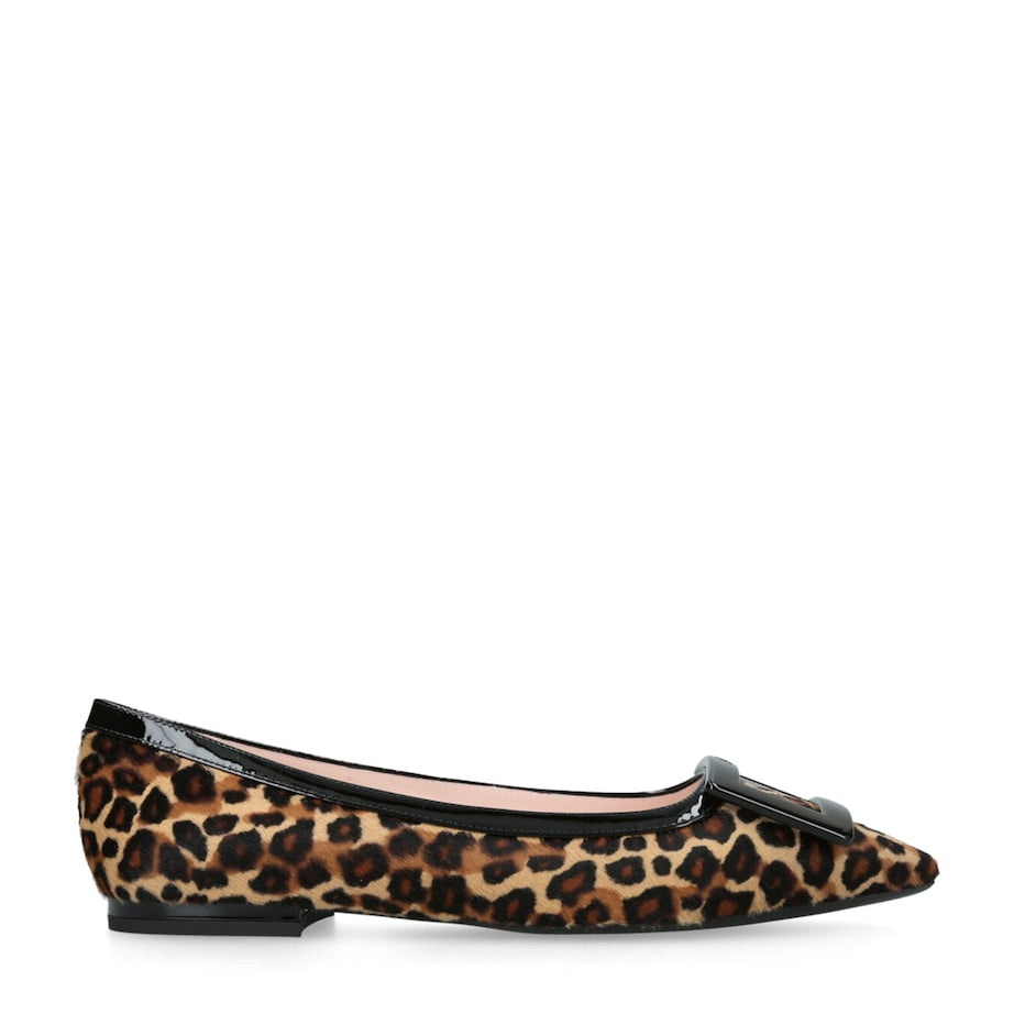 Brown Calf Hair Gommettine Ballet Flats