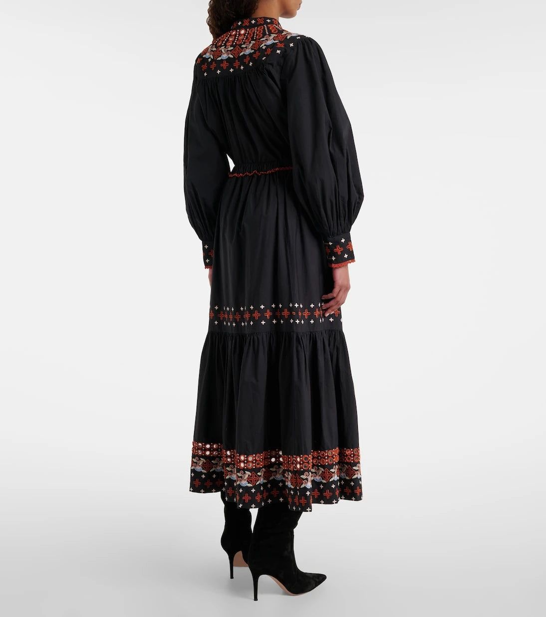 Farm Rio - Embroidered cotton maxi skirt