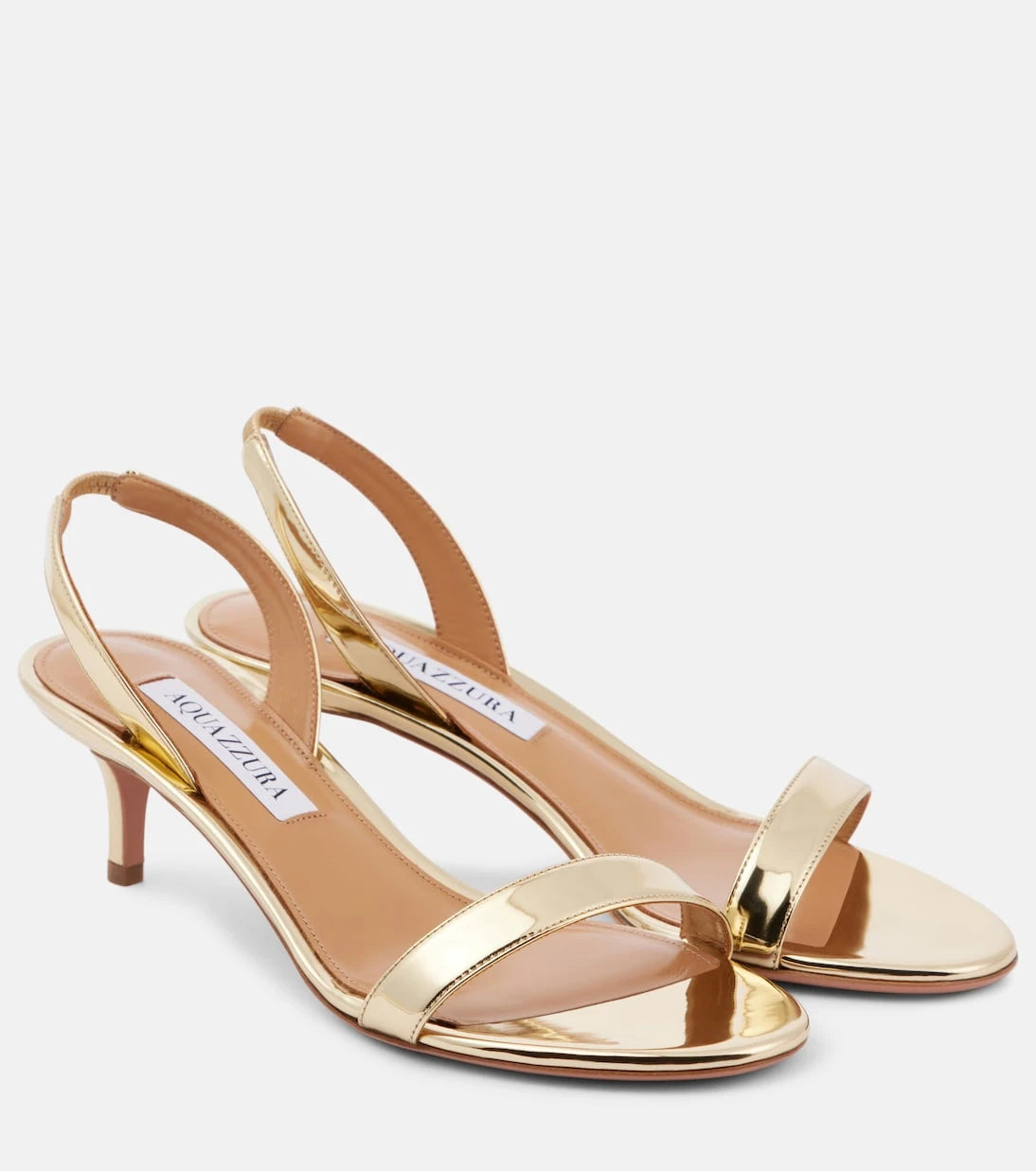 Aquazzura - So Nude 50 mirrored leather sandals