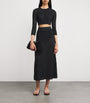 Victoria Beckham Black Cropped Round-Neck Cardigan