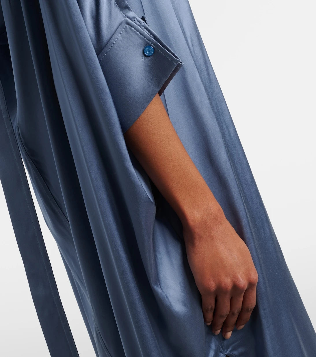 Acne Studios - Asymmetric scarf-detail satin midi dress