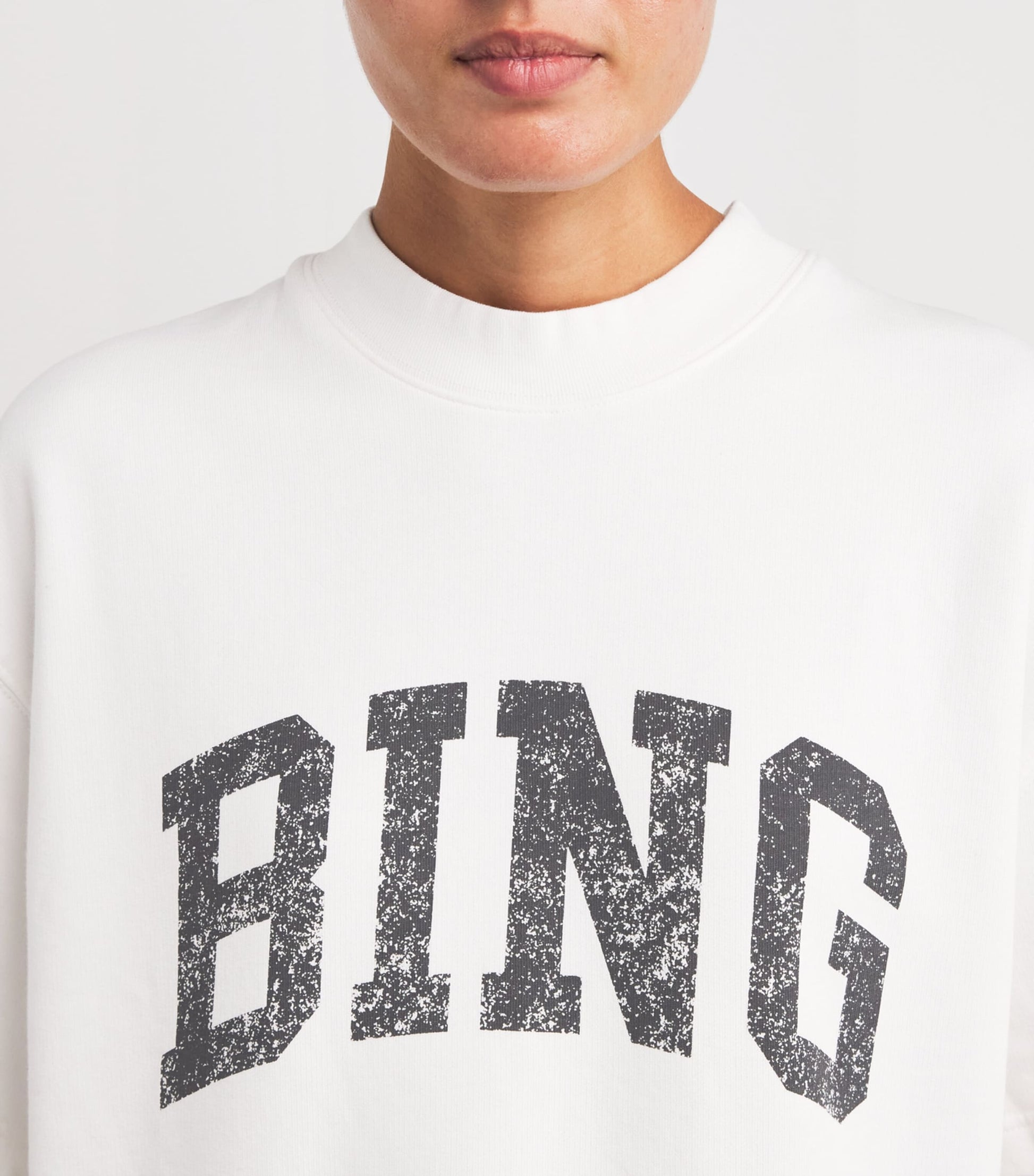ANINE BING Ivory Cotton Logo Jay Sweatshirt