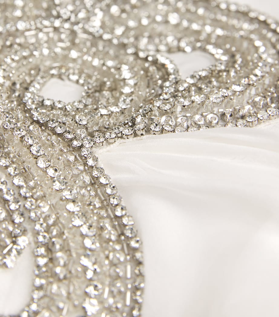 Zuhair Murad White Silk Chiffon Embellished Gown