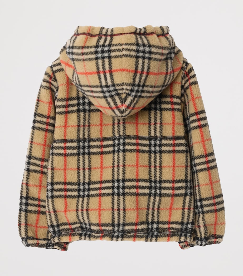 Burberry Kids Fleece Reversible Check Hooded Jacket (3-12 Years)