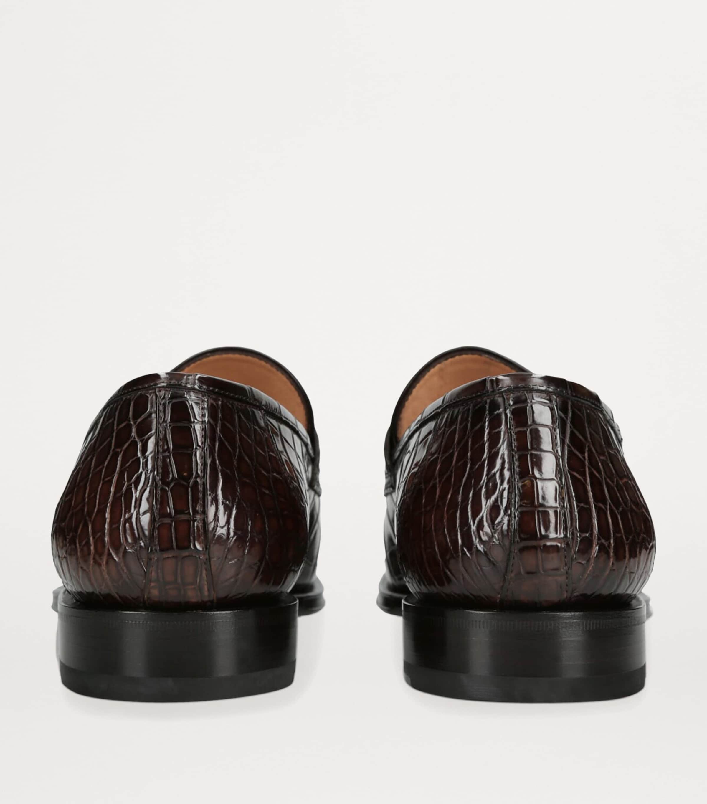 Crocodile Skin Duke Penny Loafers
