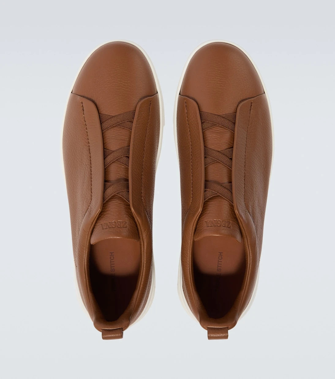 Zegna - أحذية سنيكرز تريبل ستيتش الجلدية