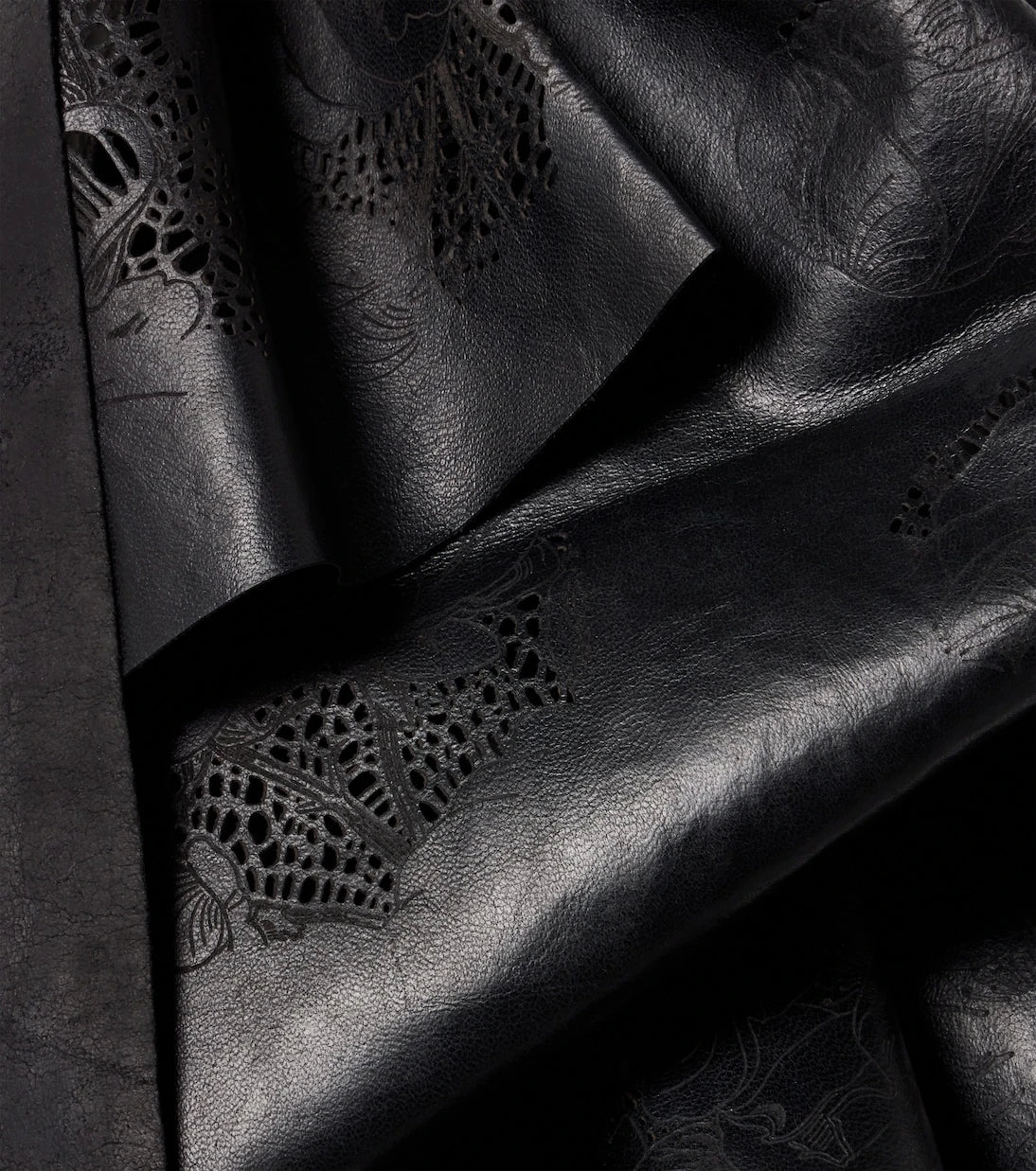Magda Butrym - Floral perforated leather scarf