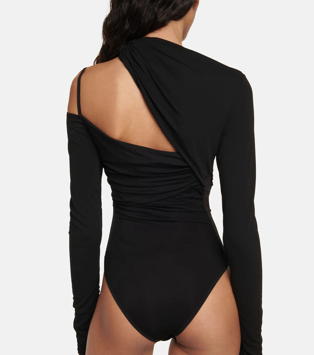 Nensi Dojaka - Asymmetric tulle-paneled bodysuit