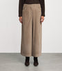 Beige Corduroy Wide-Leg Trousers