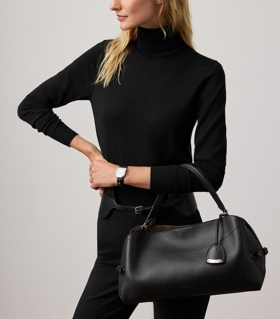 Black Leather Ralph Shoulder Bag