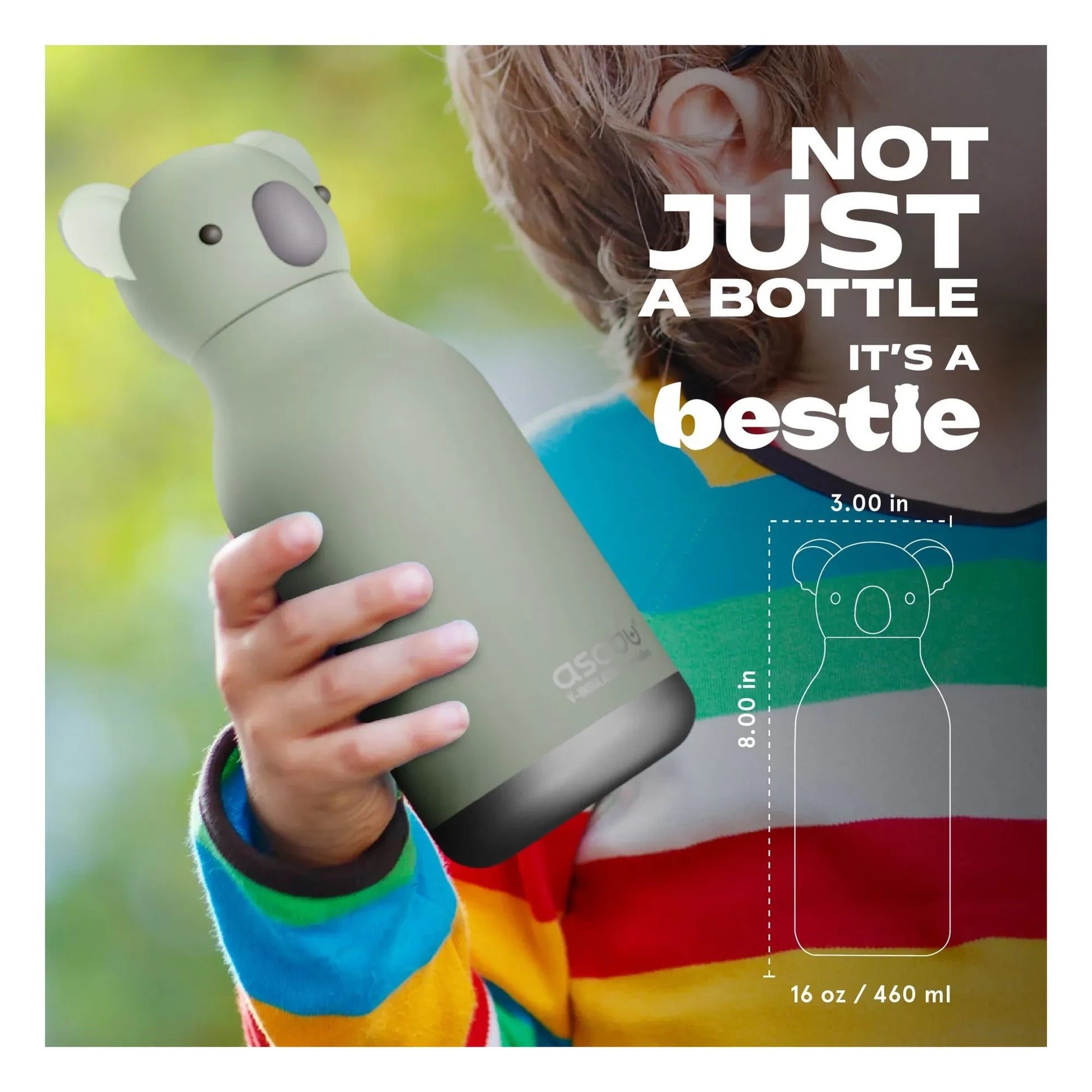 Asobu - Koala stainless steel water bottle | Grey