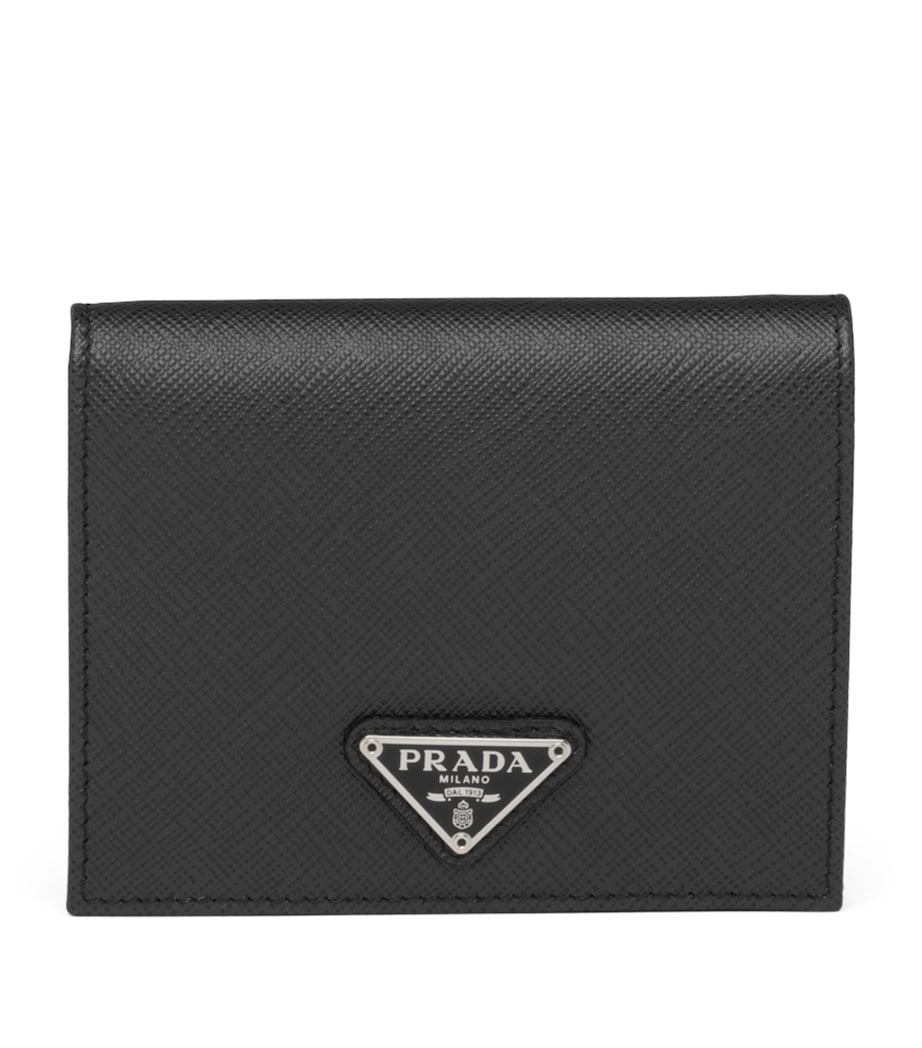 Prada Black Small Saffiano Leather Bifold Wallet