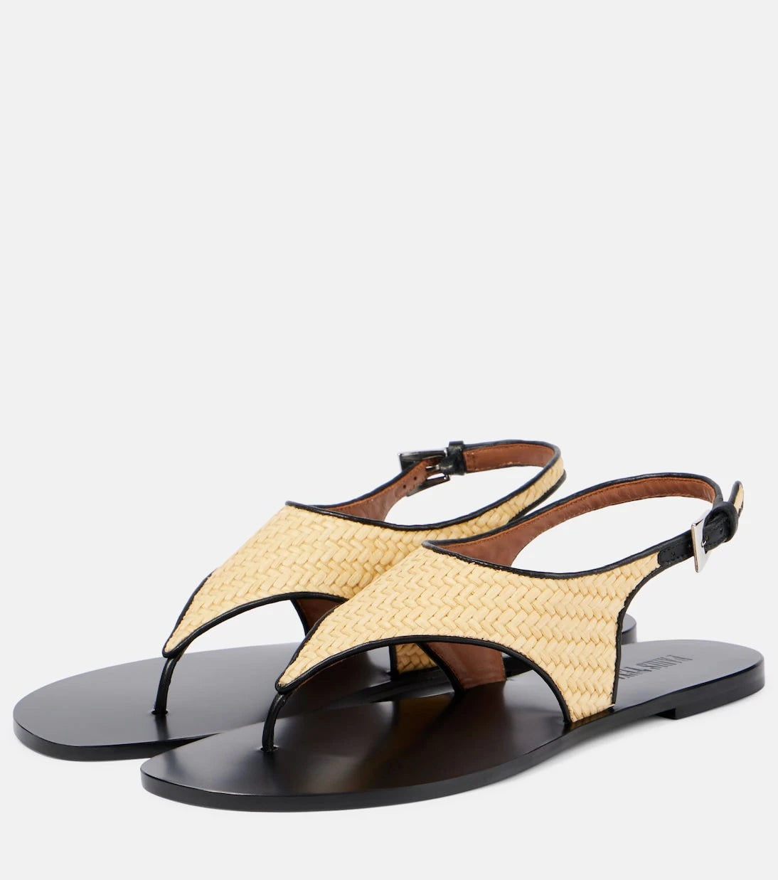 Paris Texas - Amalfi raffia-effect thong sandals