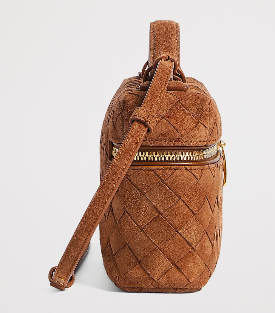 Brown Suede Bang Bang Vanity Case Top-Handle Bag