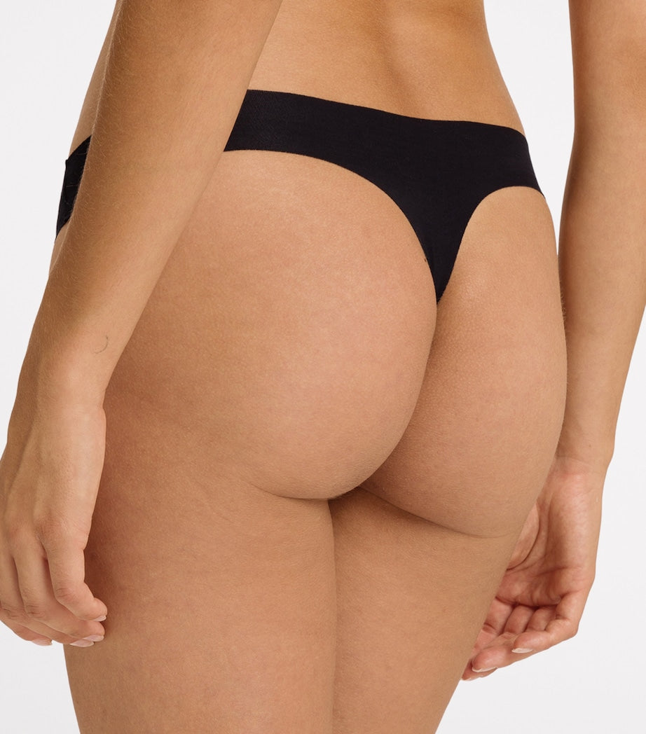 Invisible Cotton Thong BLACK