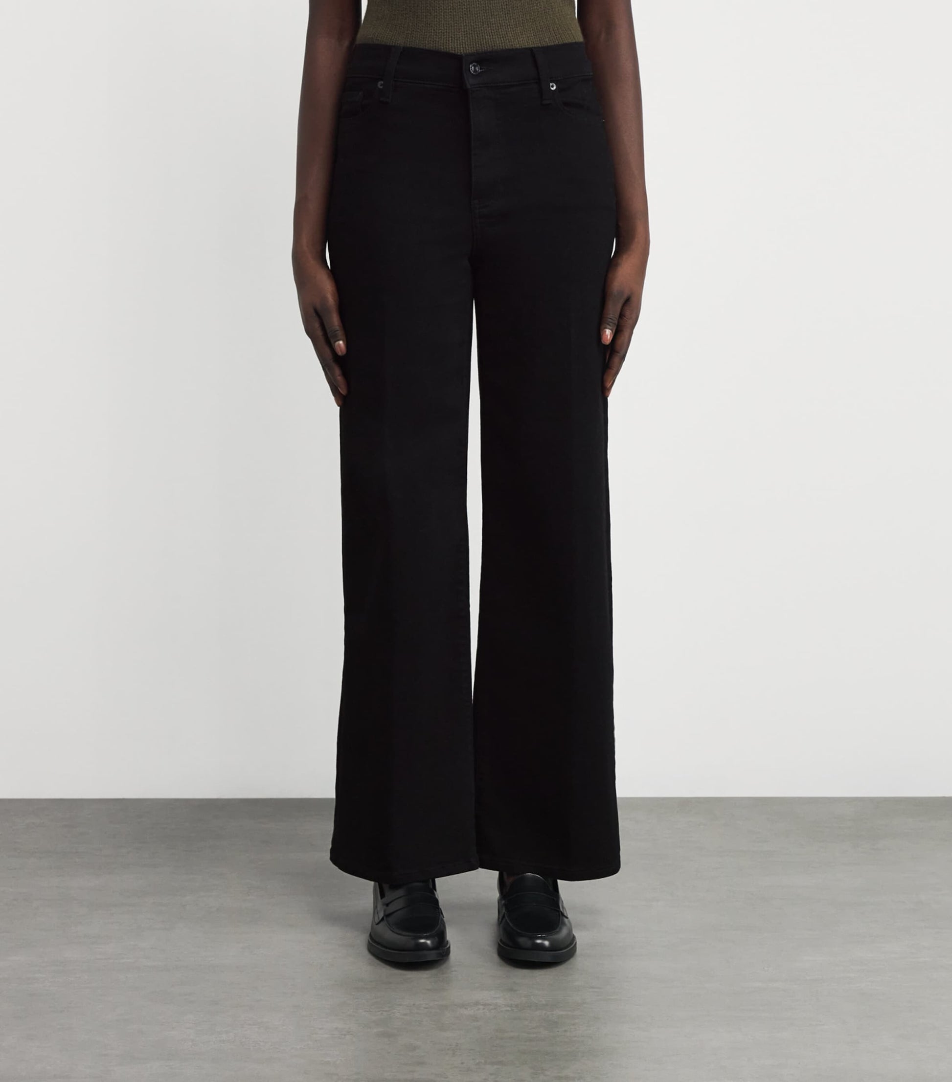 FRAME Black Le Slim Palazzo Wide-Leg Jeans