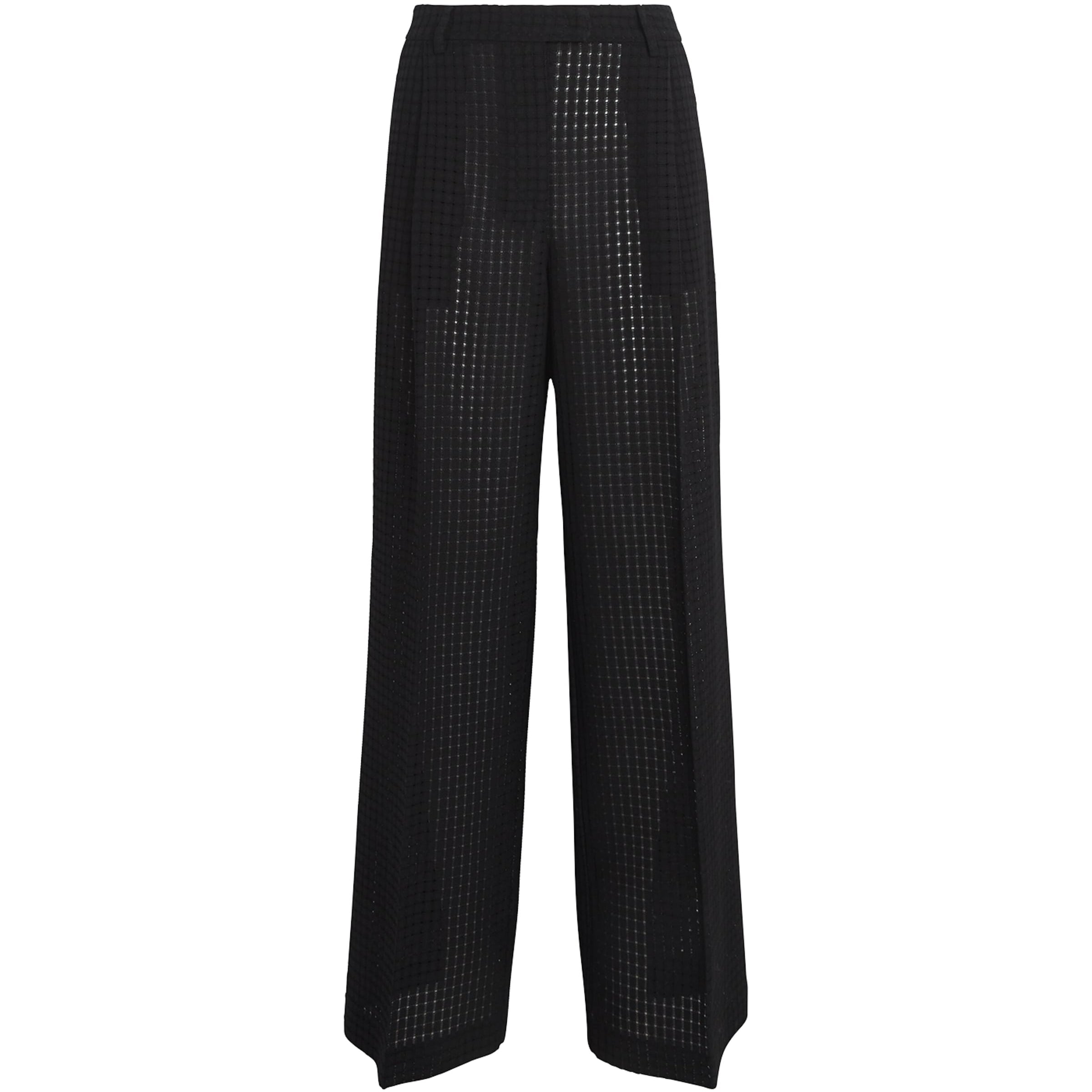 Black Crochet La Scala Trousers