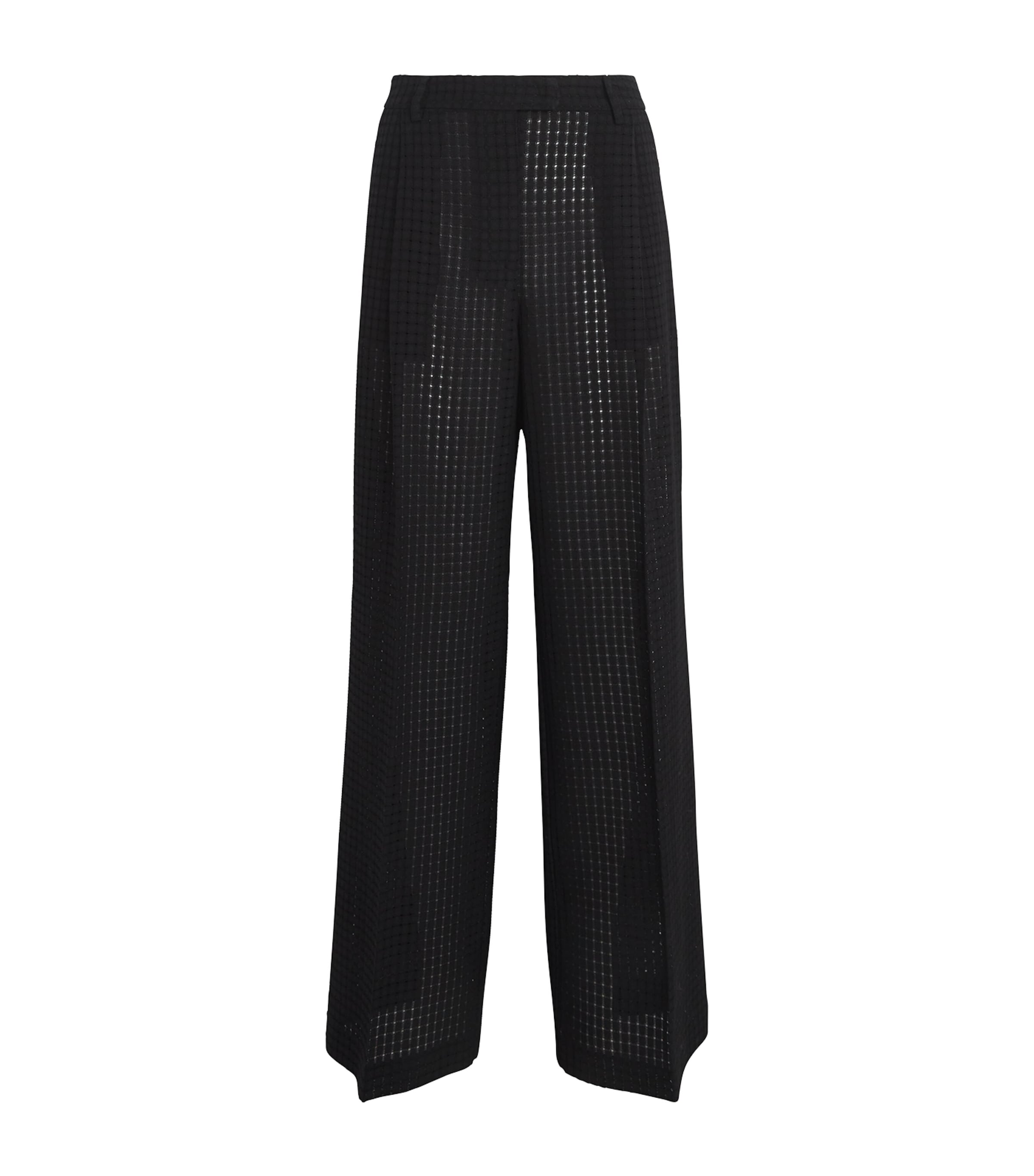 Black Crochet La Scala Trousers