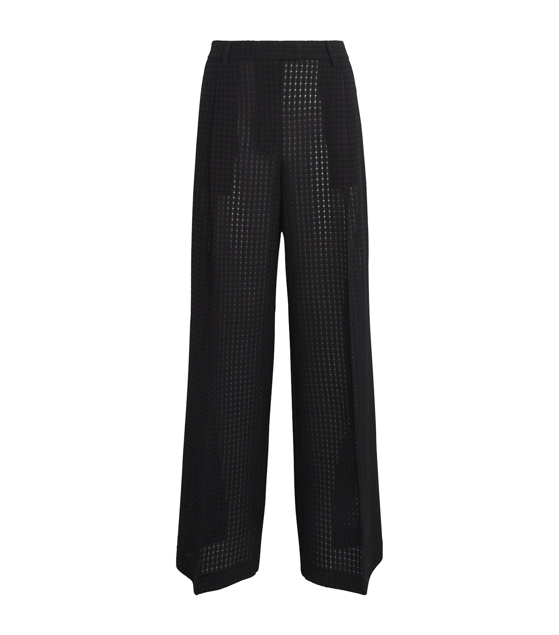 Black Crochet La Scala Trousers
