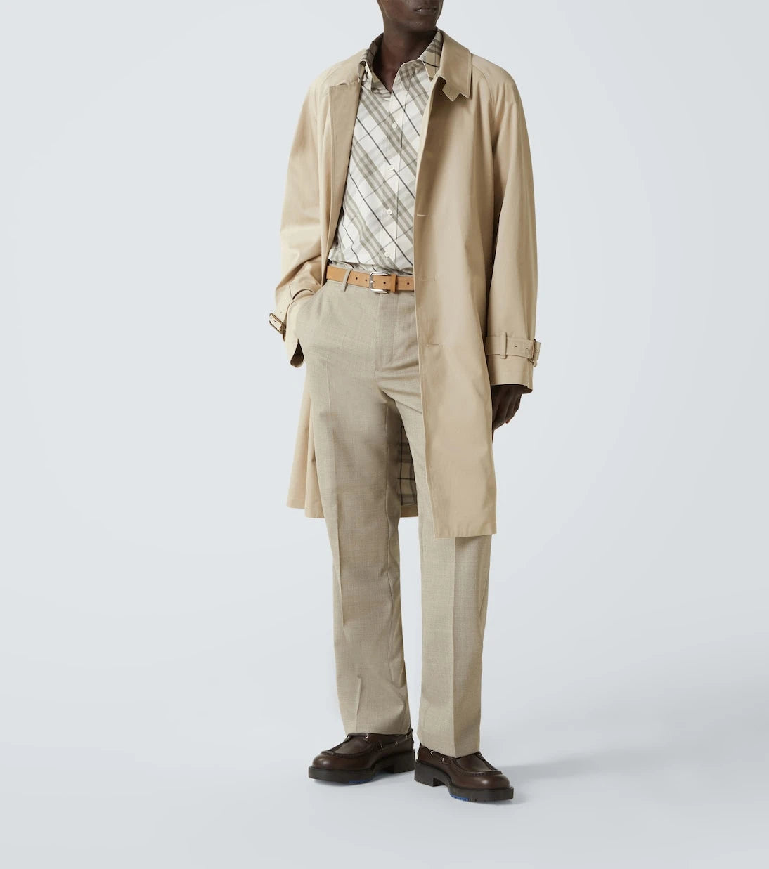 Burberry - قميص علوي قطني بنقشة مربعات بربري