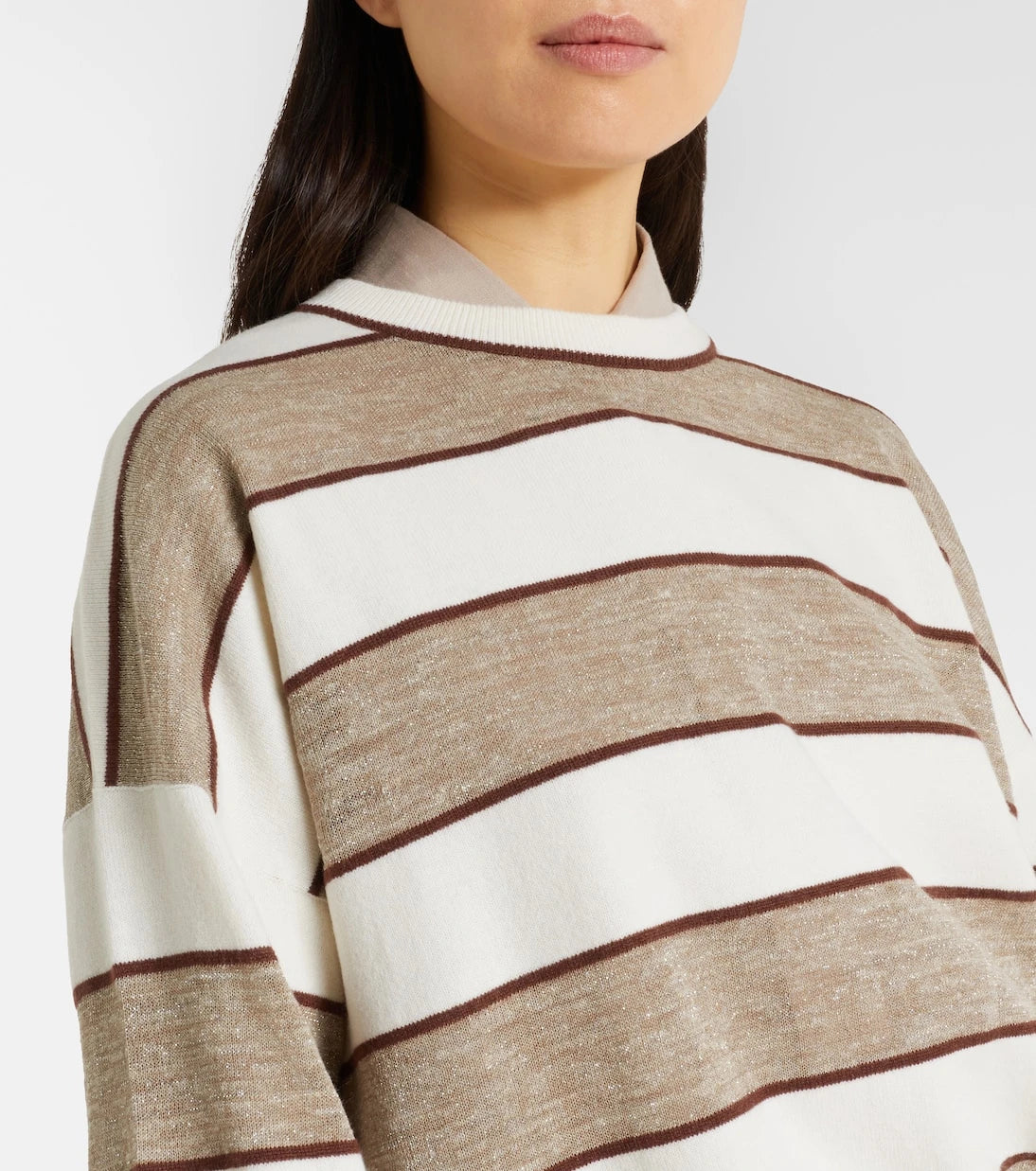Brunello Cucinelli - Striped wool, cashmere, and silk sweater