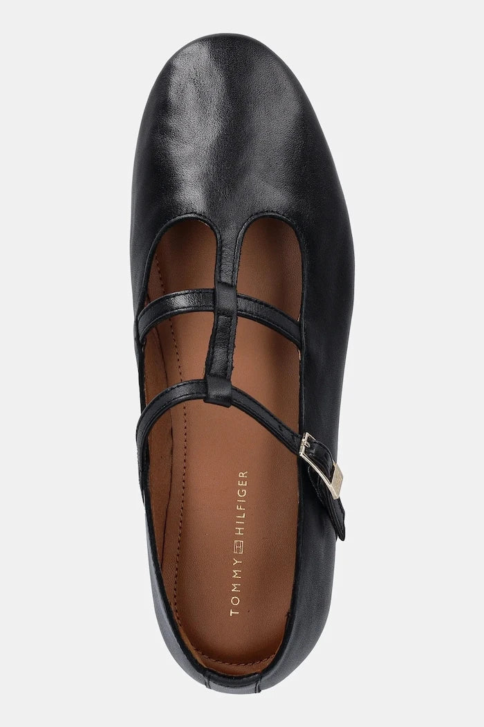 Tommy Hilfiger Deri Balerin SMOOTH LEATHER T-BAR BALLERINA