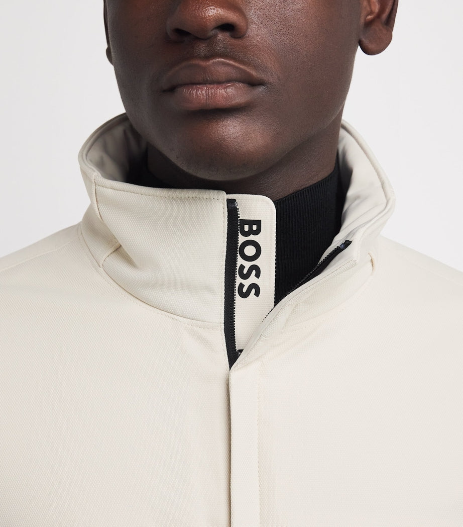 BOSS White Zip-Up Jadon League Jacket