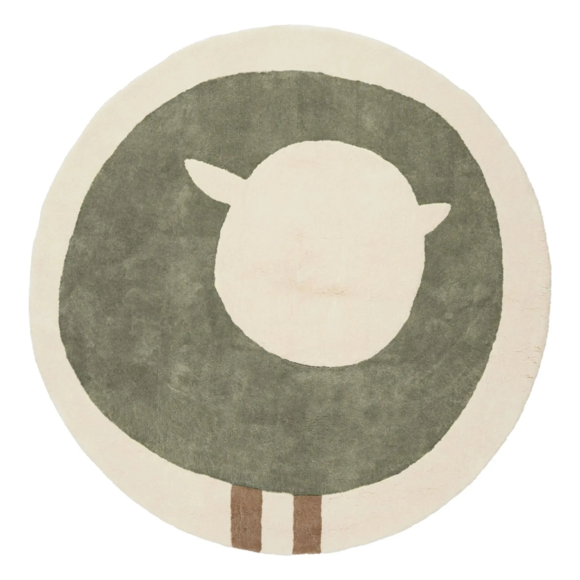 Bleuu-studio - Round Sheep rug | Khaki