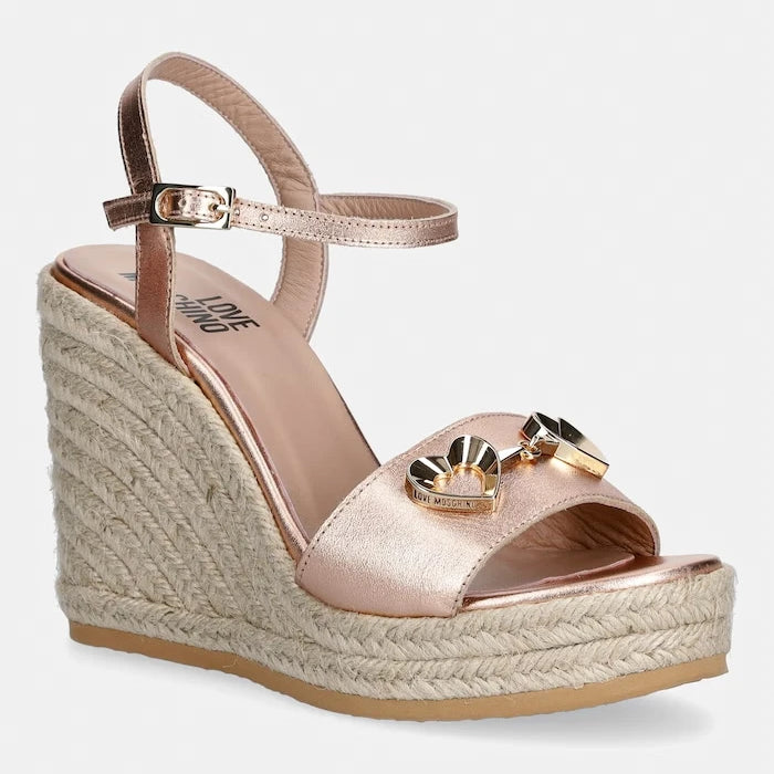 Love Moschino kadın eğimli platform sandalet ayakkabı