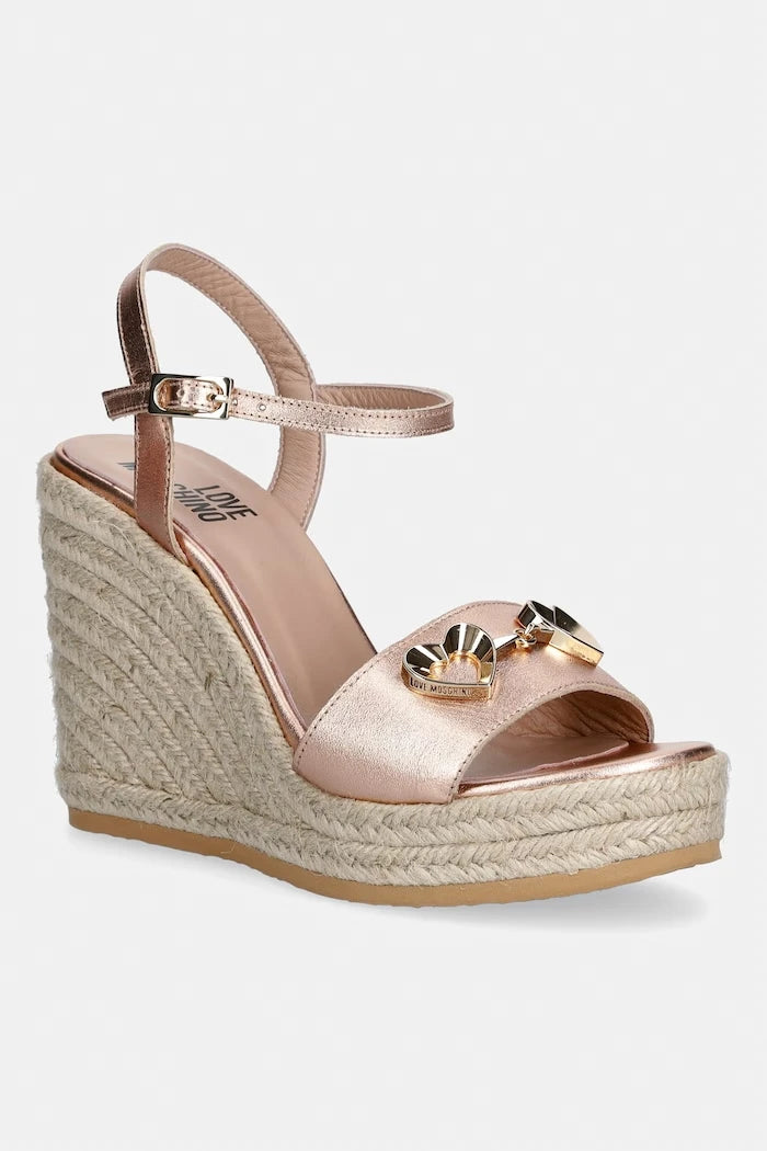 Love Moschino kadın eğimli platform sandalet ayakkabı