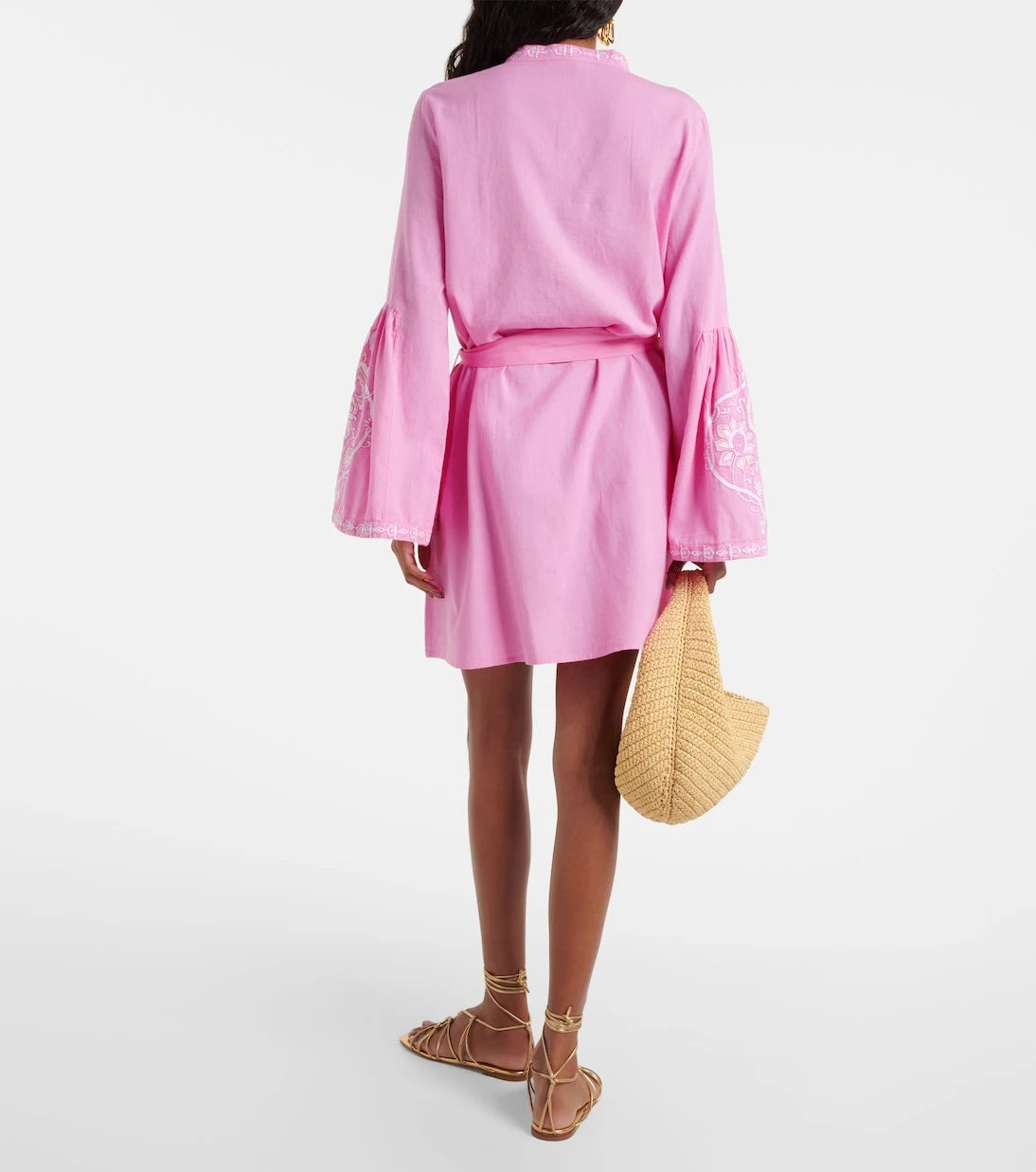 Melissa Odabash - Everly embroidered cotton and linen minidress