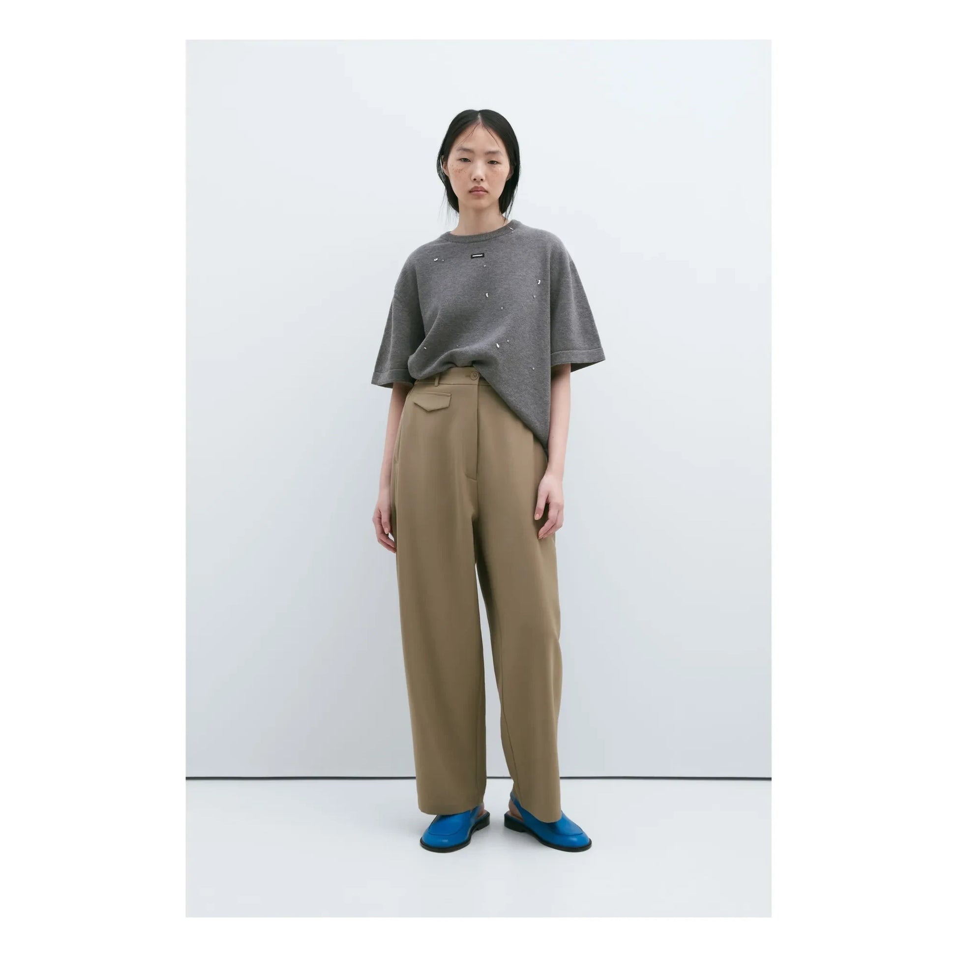 Cordera - Virgin Wool Tailoring Pocket Trousers | Camel