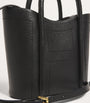 Black Grab Leather Rope Tote Bag