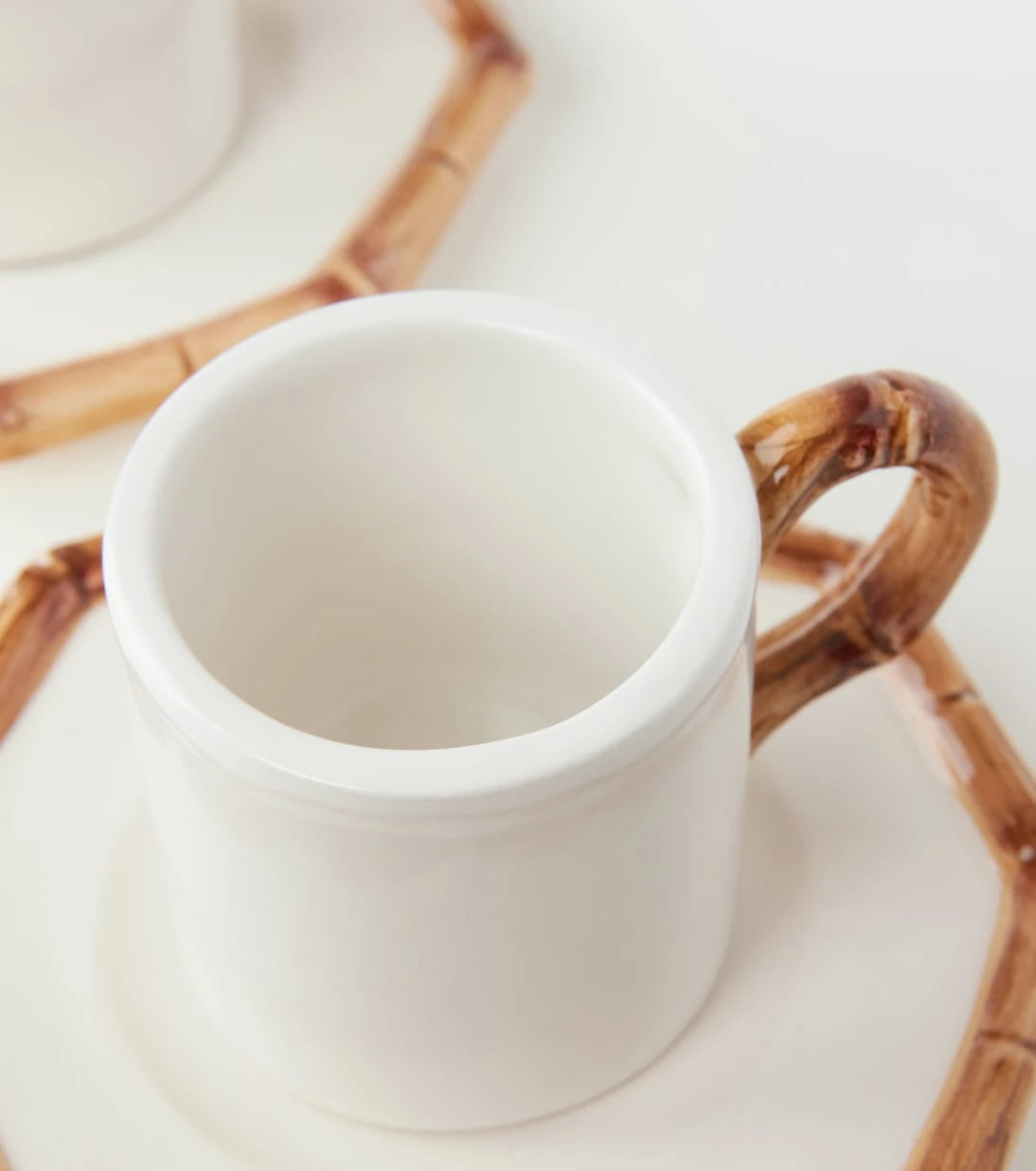 Les-Ottomans - Bamboo set of 2 espresso cups and saucers