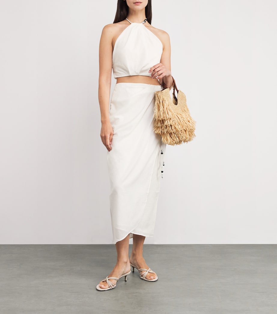 Cotton Azura Halterneck Crop Top IVORY