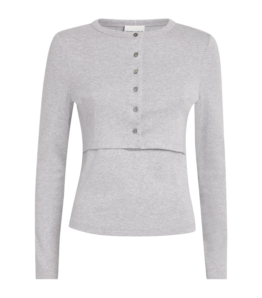 Claudie Pierlot Grey Cotton Layered Cardigan