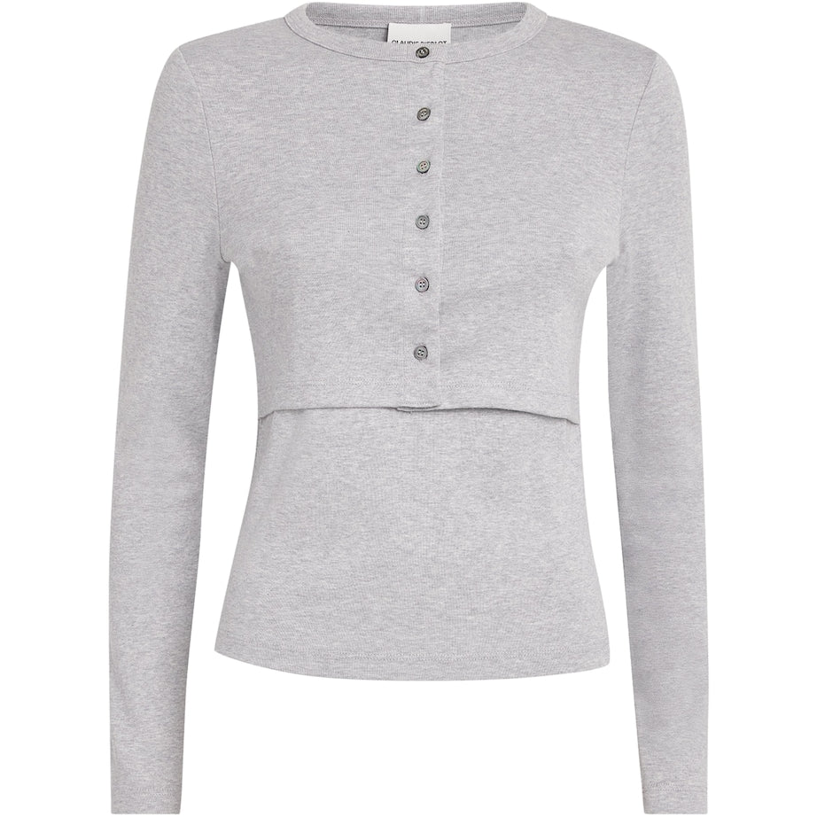 Claudie Pierlot Grey Cotton Layered Cardigan