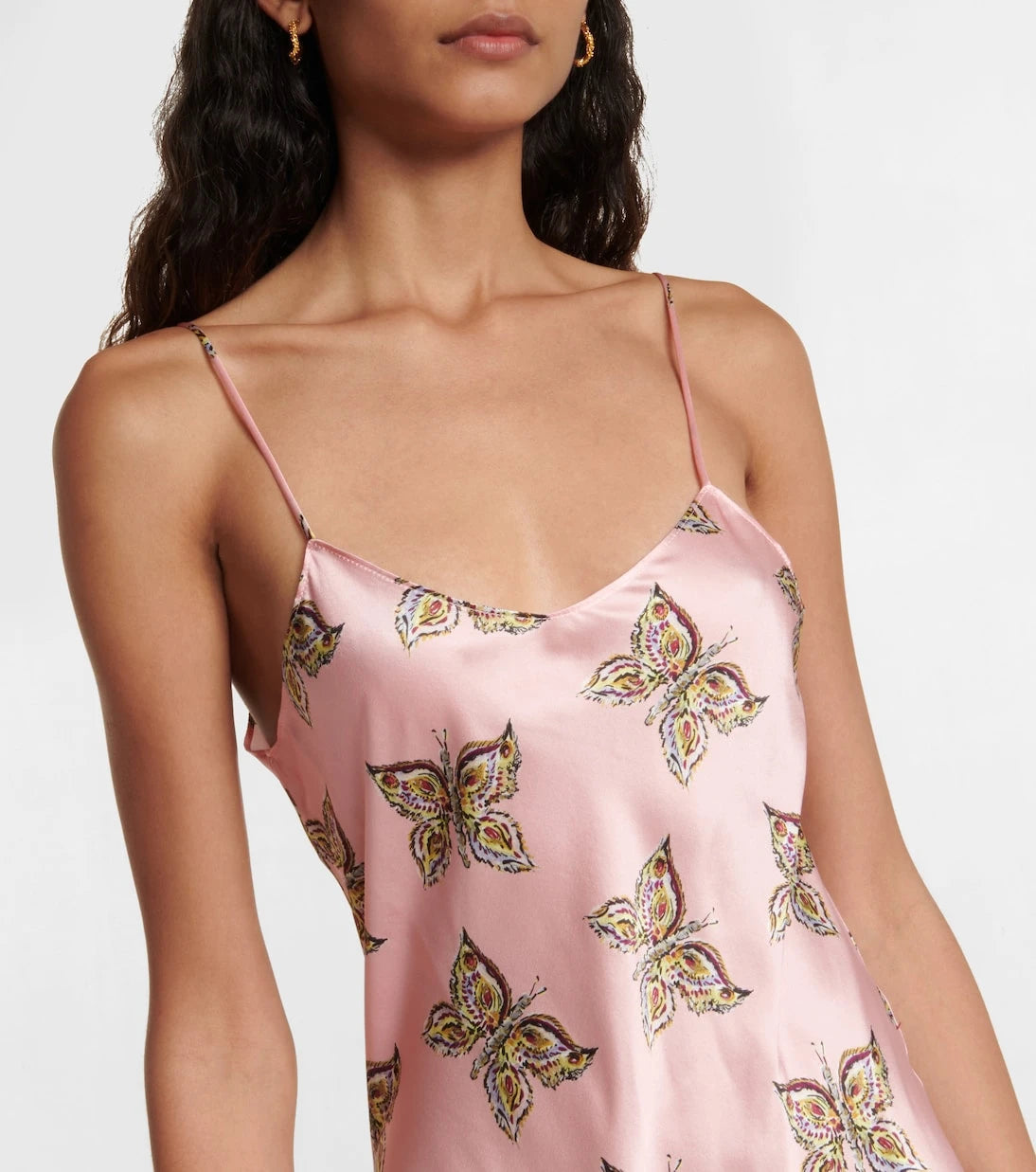 Rodarte - فستان من الساتان الحريري والتول المطبوع