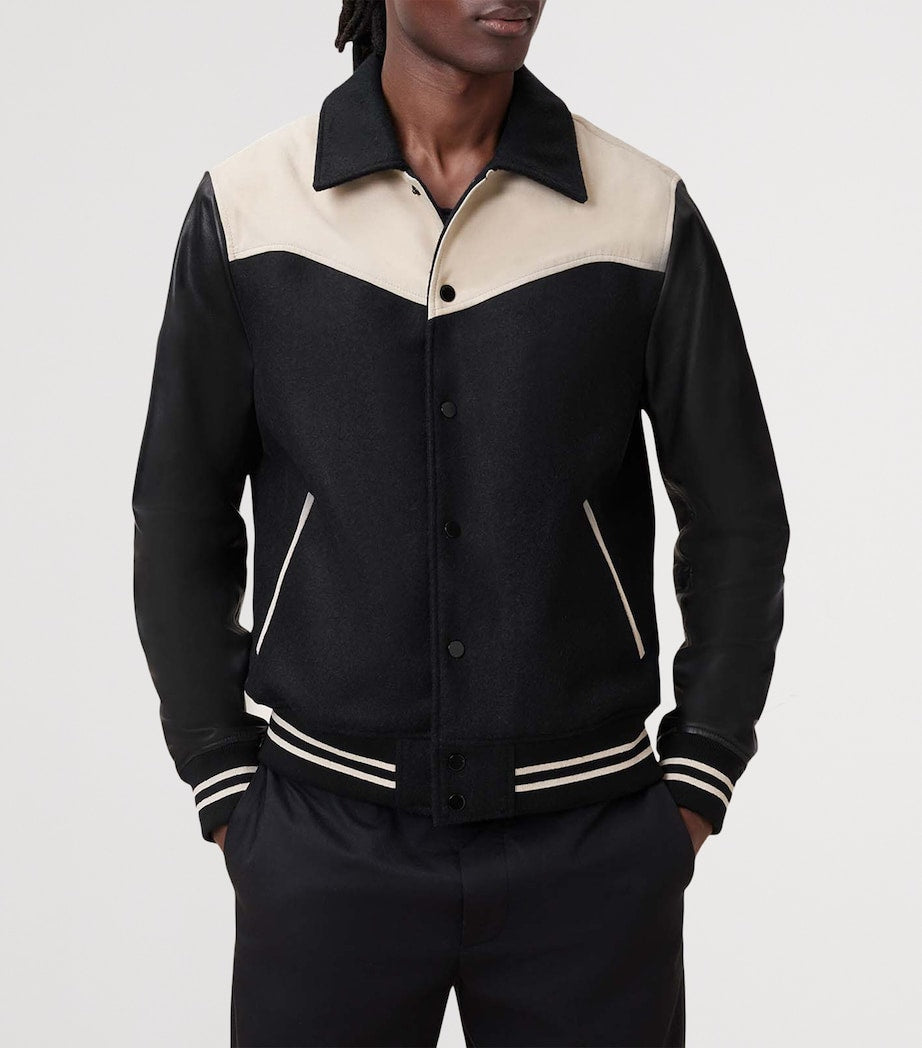 Multi Leather-Trim Endleton Bomber Jacket