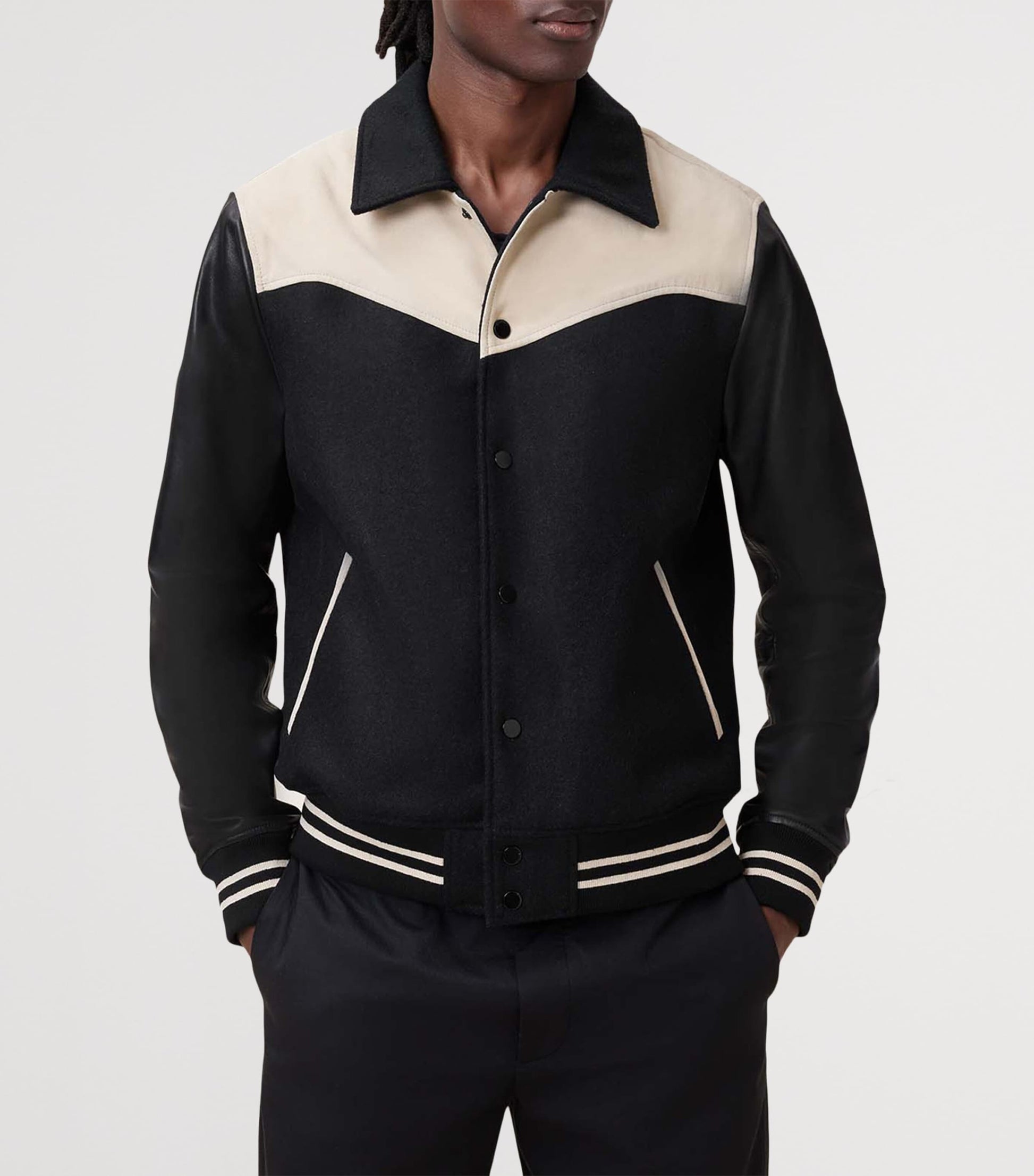 AllSaints Multi Leather-Trim Endleton Bomber Jacket