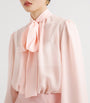 Dolce & Gabbana Silk Georgette Bow-Detail Blouse