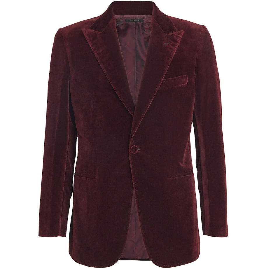 Velvet Single-Breasted Blazer