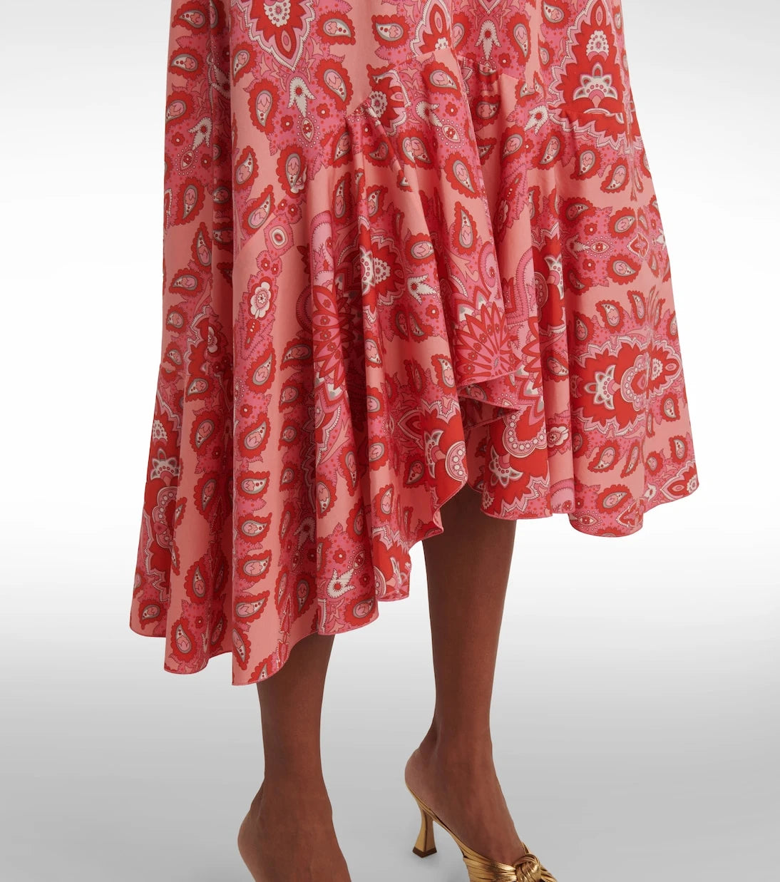 Etro - Paisley asymmetric cotton midi skirt