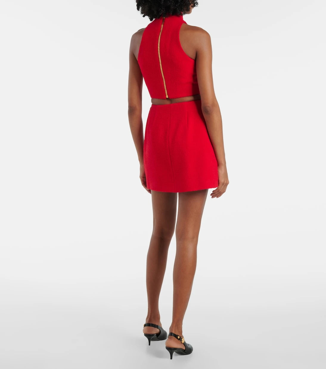 Balmain - Halterneck wool-blend crêpe top