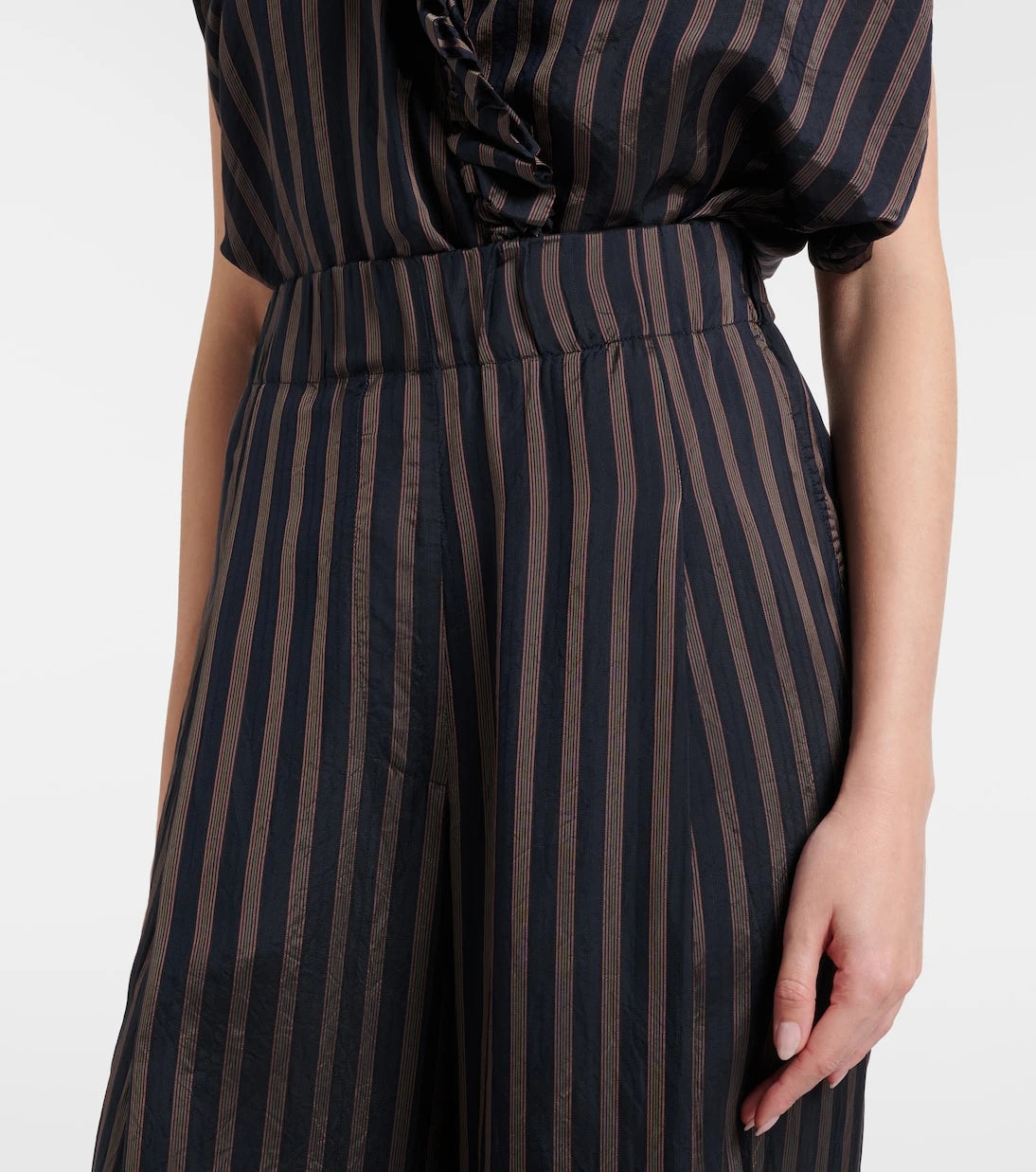 Dries Van Noten - Çizgili geniş paça pantolon