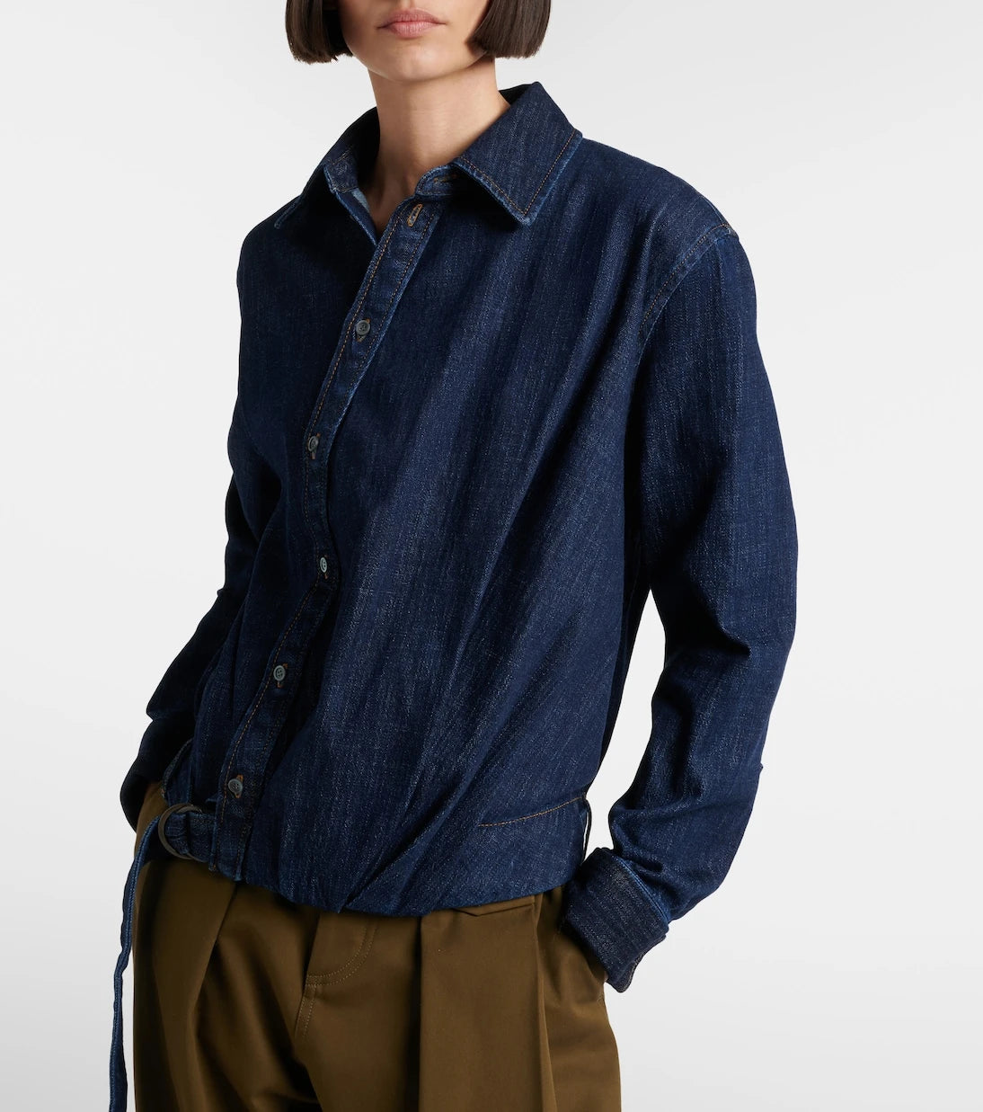 Loewe - Gathered denim shirt