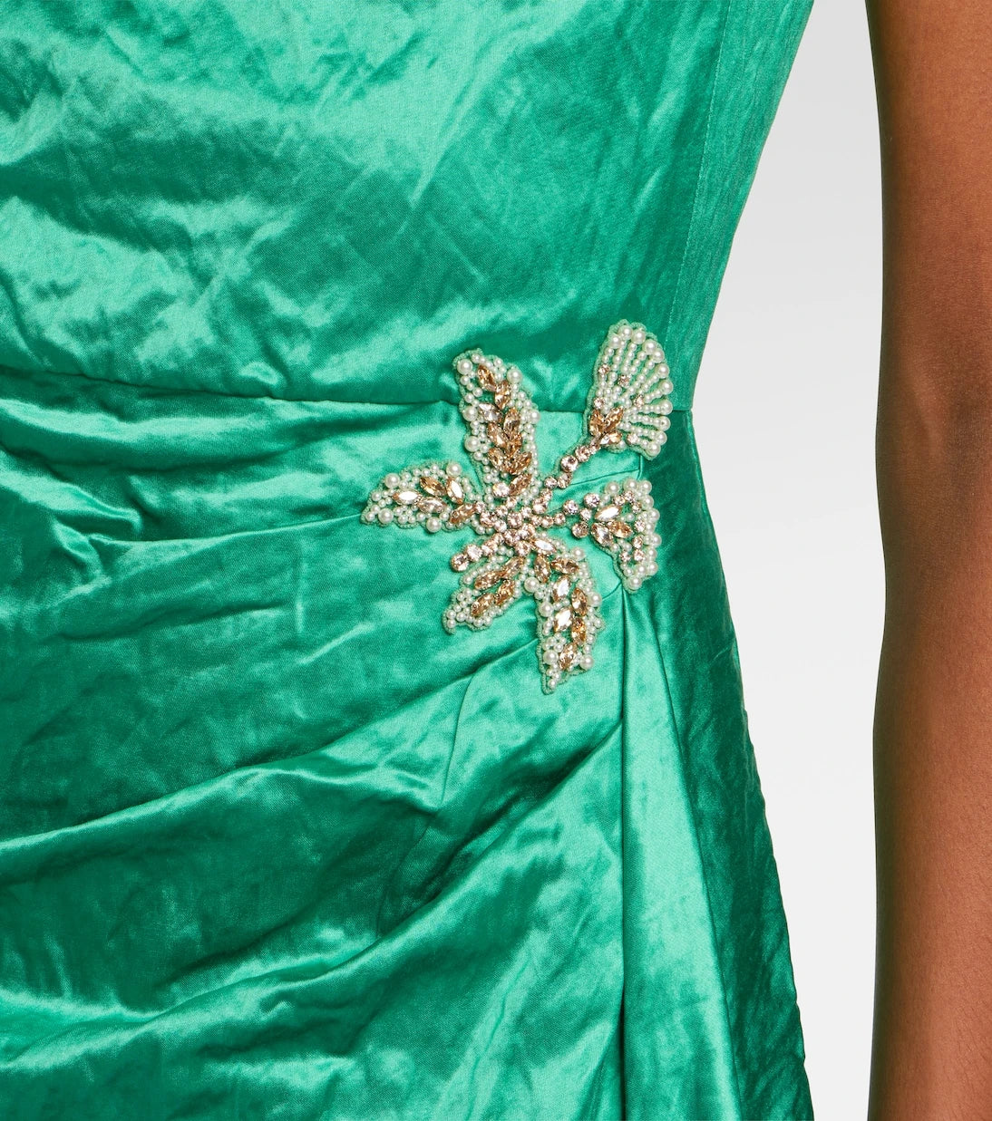 Erdem - Draped embellished satin gown