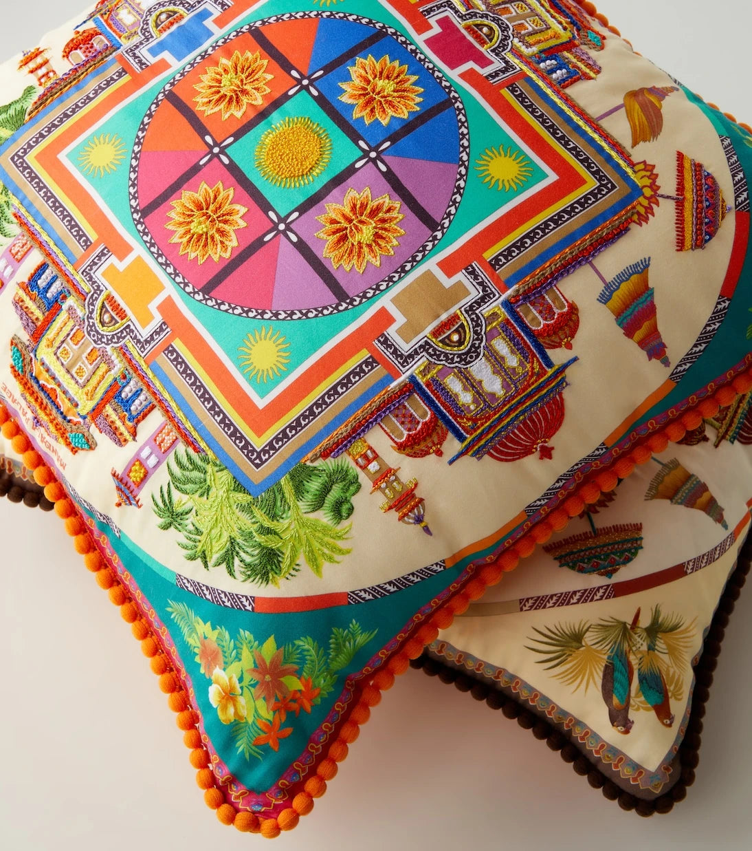 Etro - Embroidered cotton cushion