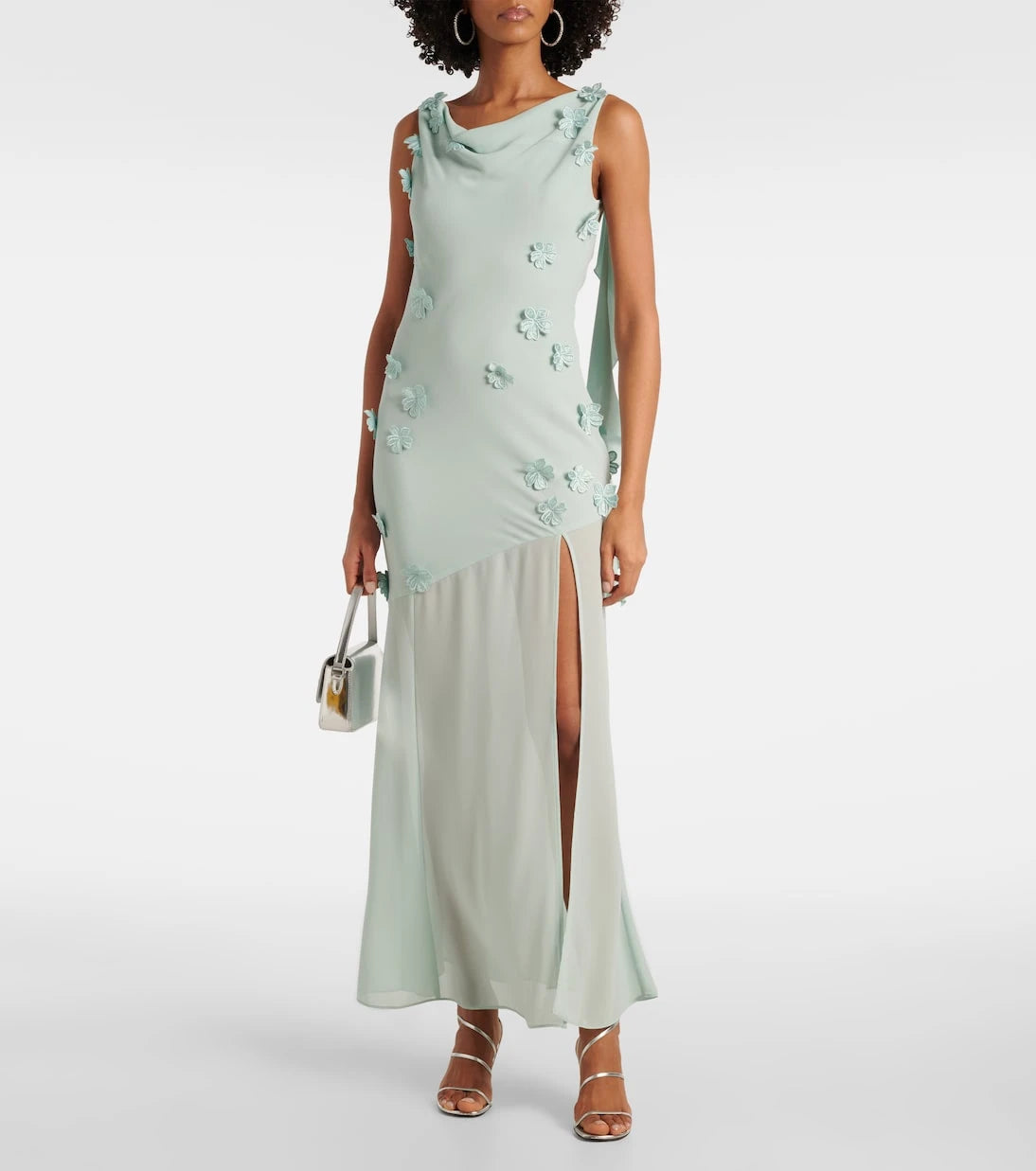 Rotate - Floral-appliqué ruffled gown